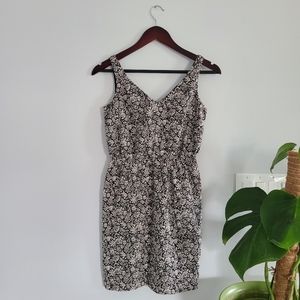 Floral black & white mini dress